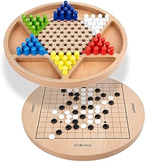 werock 中国跳棋 & gobang (五排)2 合 1 家庭和派对传统战略棋盘